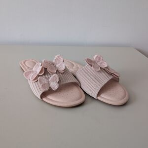 Chic Pink Butterfly Embellished Slippers